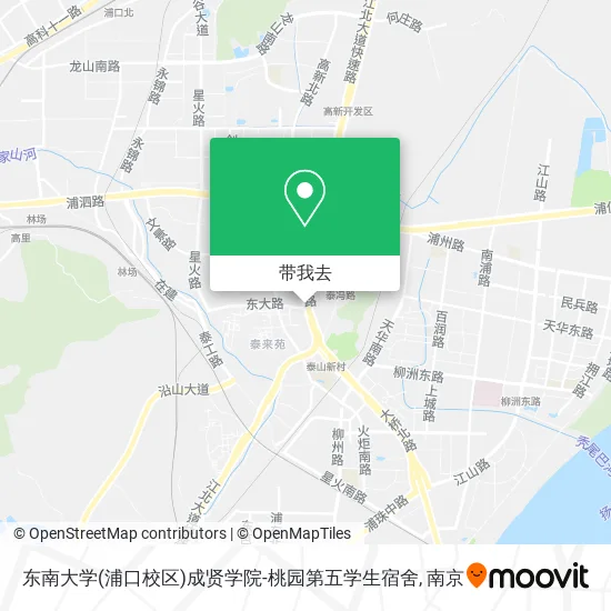 东南大学(浦口校区)成贤学院-桃园第五学生宿舍地图