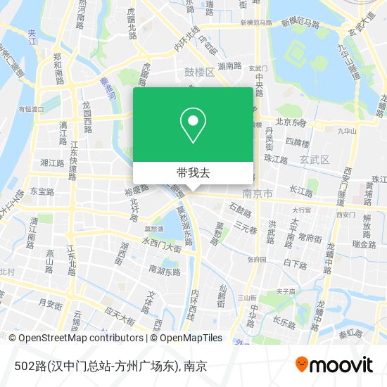 502路(汉中门总站-方州广场东)地图