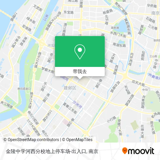 金陵中学河西分校地上停车场-出入口地图