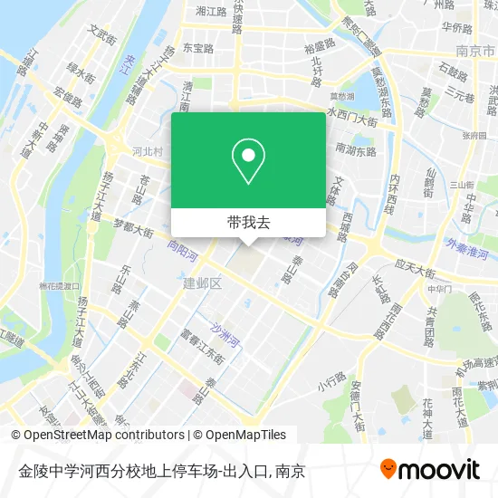 金陵中学河西分校地上停车场-出入口地图