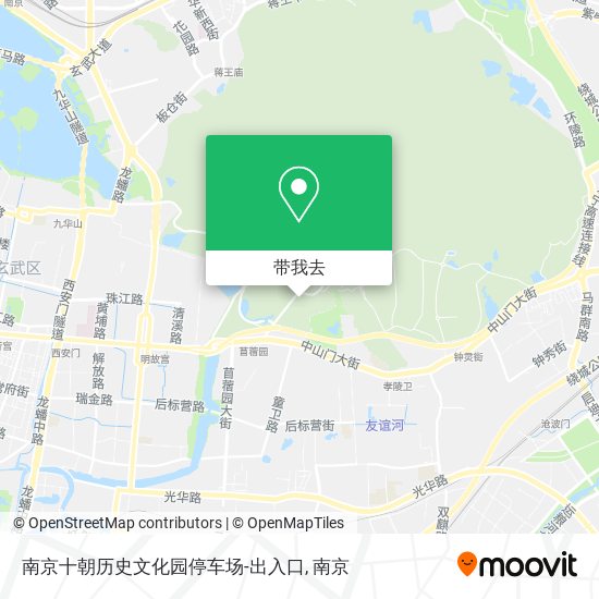 南京十朝历史文化园停车场-出入口地图