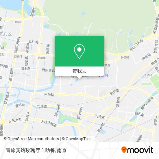 青旅宾馆玫瑰厅自助餐地图