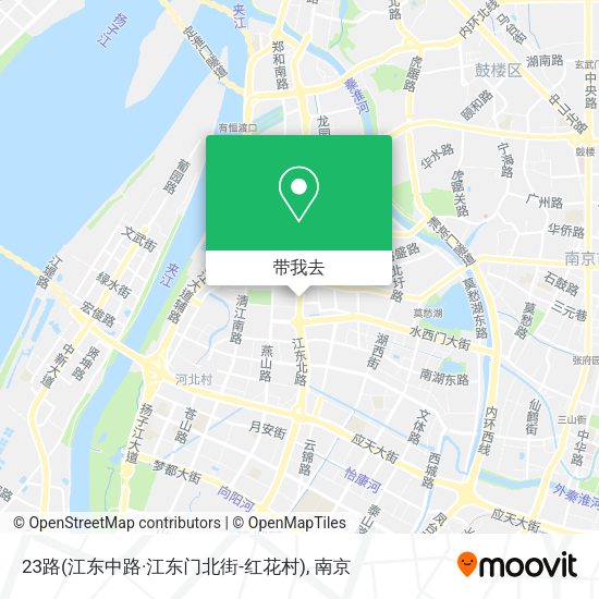 23路(江东中路·江东门北街-红花村)地图