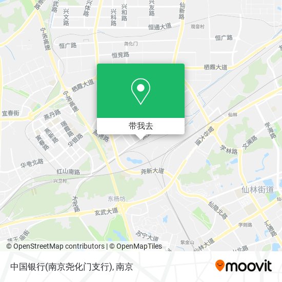 中国银行(南京尧化门支行)地图