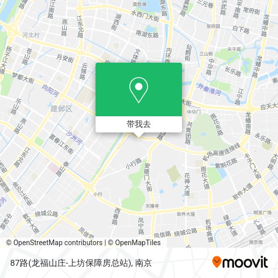 87路(龙福山庄-上坊保障房总站)地图