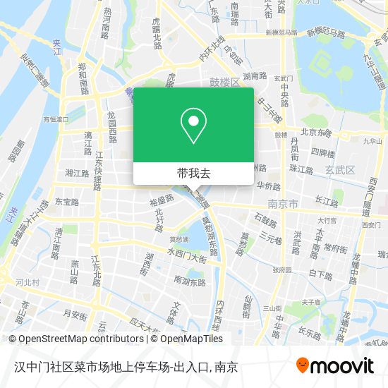 汉中门社区菜市场地上停车场-出入口地图