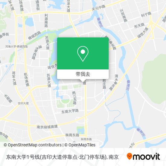 东南大学1号线(吉印大道停靠点-北门停车场)地图