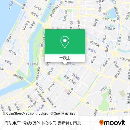 有轨电车1号线(奥体中心东门-秦新路)地图
