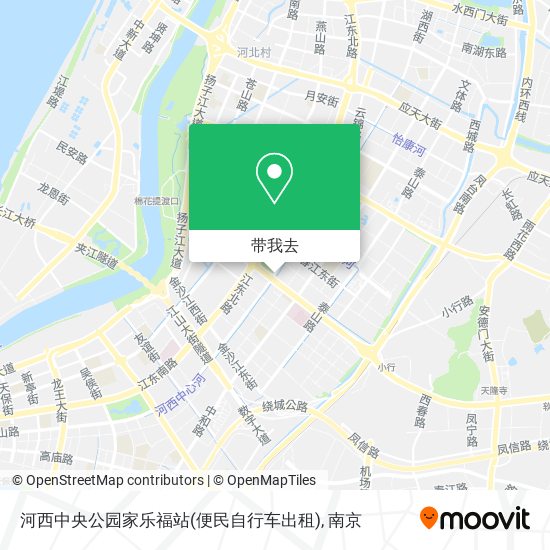 河西中央公园家乐福站(便民自行车出租)地图