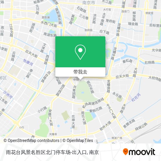 雨花台风景名胜区北门停车场-出入口地图