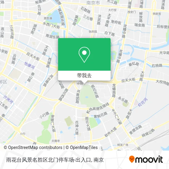 雨花台风景名胜区北门停车场-出入口地图
