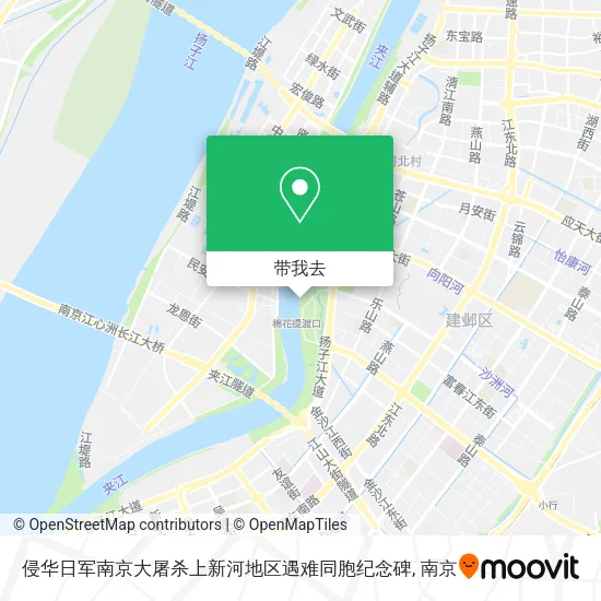 侵华日军南京大屠杀上新河地区遇难同胞纪念碑地图