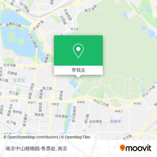 南京中山植物园-售票处地图