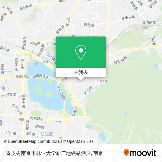 青皮树南京市林业大学新庄地铁站酒店地图