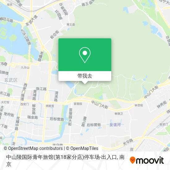 中山陵国际青年旅馆(第18家分店)停车场-出入口地图