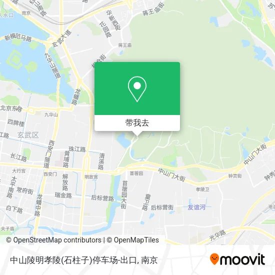 中山陵明孝陵(石柱子)停车场-出口地图