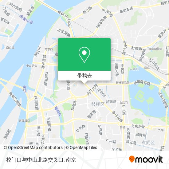 校门口与中山北路交叉口地图