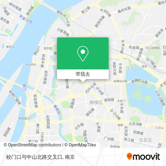 校门口与中山北路交叉口地图