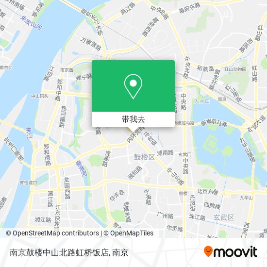 南京鼓楼中山北路虹桥饭店地图