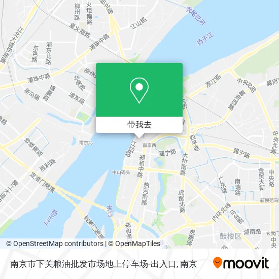 南京市下关粮油批发市场地上停车场-出入口地图