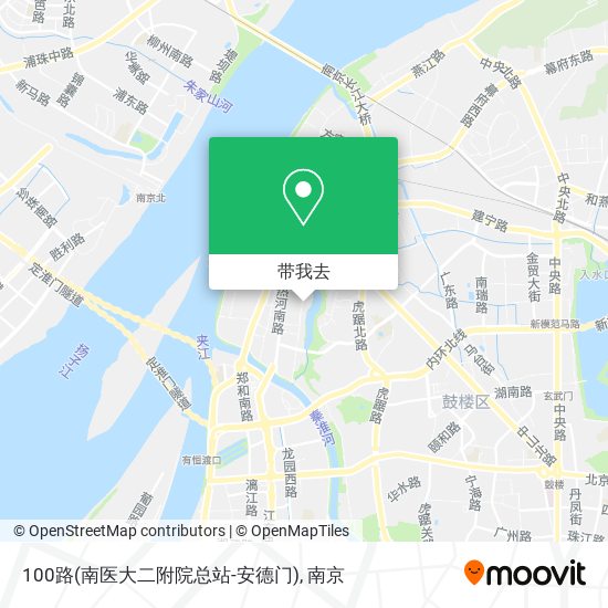 100路(南医大二附院总站-安德门)地图