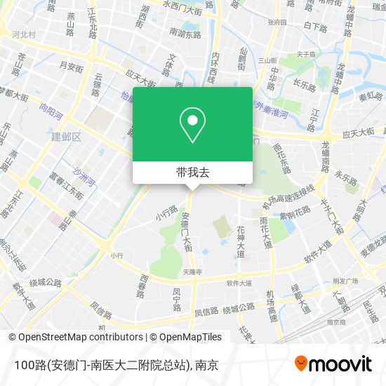100路(安德门-南医大二附院总站)地图