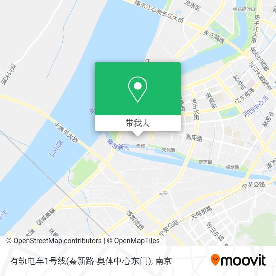 有轨电车1号线(秦新路-奥体中心东门)地图
