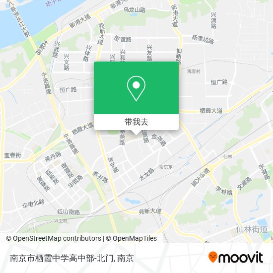 南京市栖霞中学高中部-北门地图