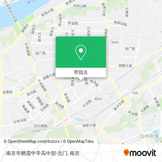 南京市栖霞中学高中部-北门地图