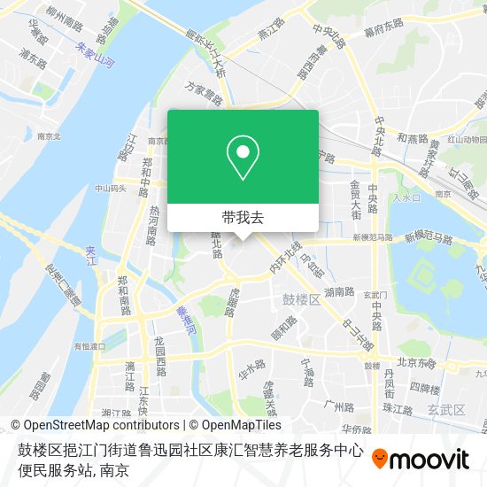 鼓楼区挹江门街道鲁迅园社区康汇智慧养老服务中心便民服务站地图