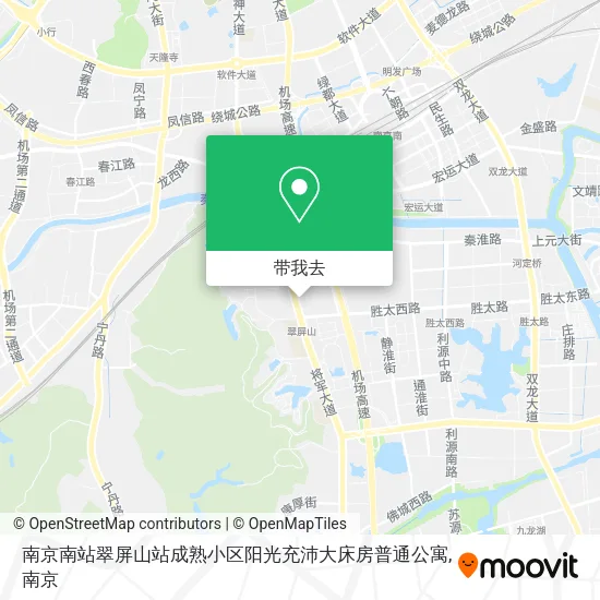 南京南站翠屏山站成熟小区阳光充沛大床房普通公寓地图