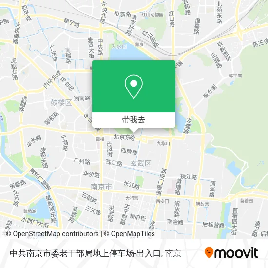 中共南京市委老干部局地上停车场-出入口地图