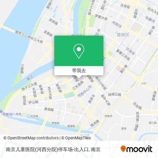 南京儿童医院(河西分院)停车场-出入口地图