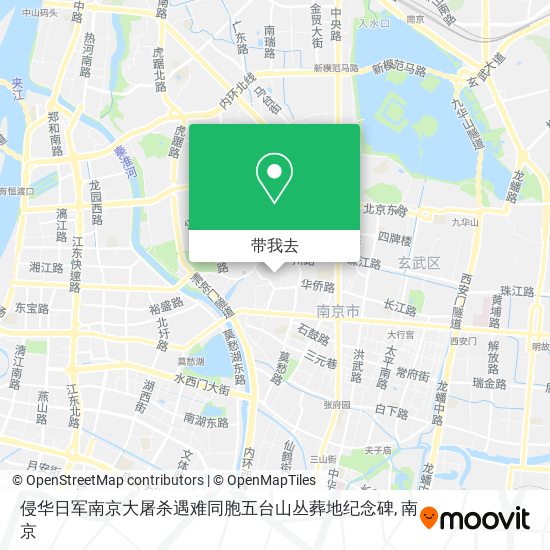 侵华日军南京大屠杀遇难同胞五台山丛葬地纪念碑地图