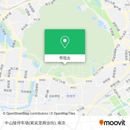 中山陵停车场(紫岚里商业街)地图