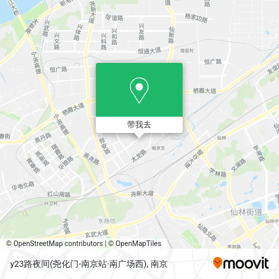 y23路夜间(尧化门-南京站·南广场西)地图