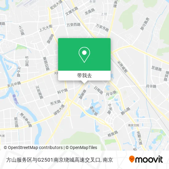方山服务区与G2501南京绕城高速交叉口地图