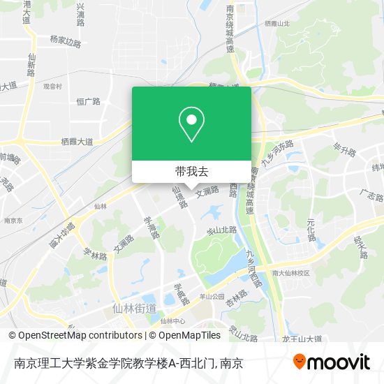 南京理工大学紫金学院教学楼A-西北门地图