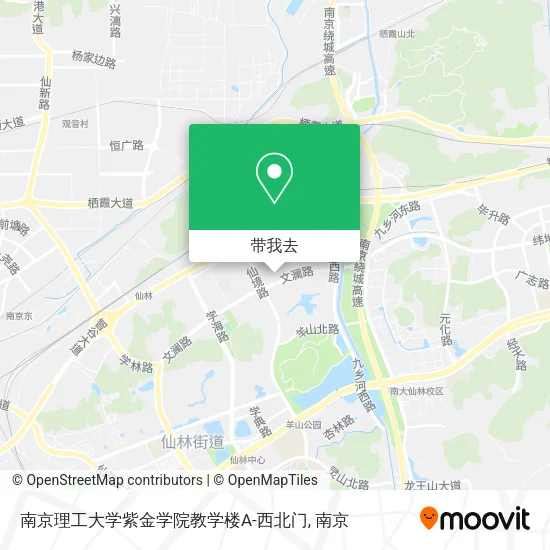 南京理工大学紫金学院教学楼A-西北门地图