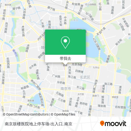 南京鼓楼医院地上停车场-出入口地图