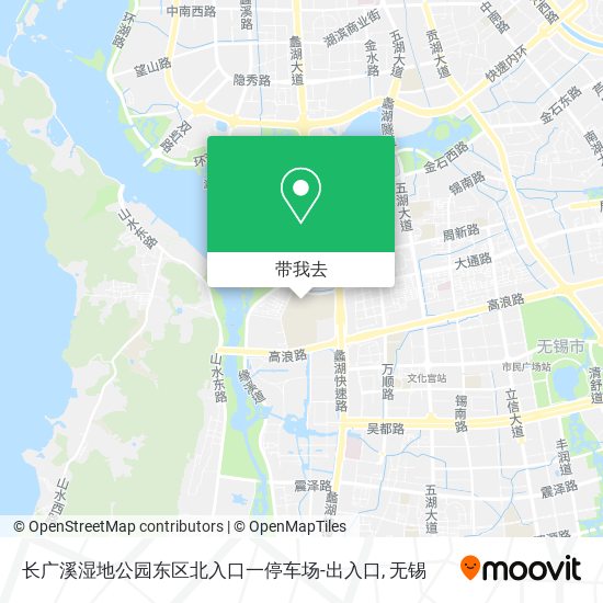 长广溪湿地公园东区北入口一停车场-出入口地图