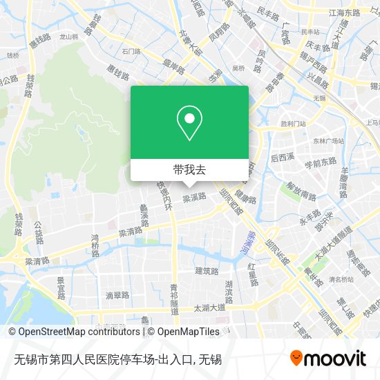 无锡市第四人民医院停车场-出入口地图
