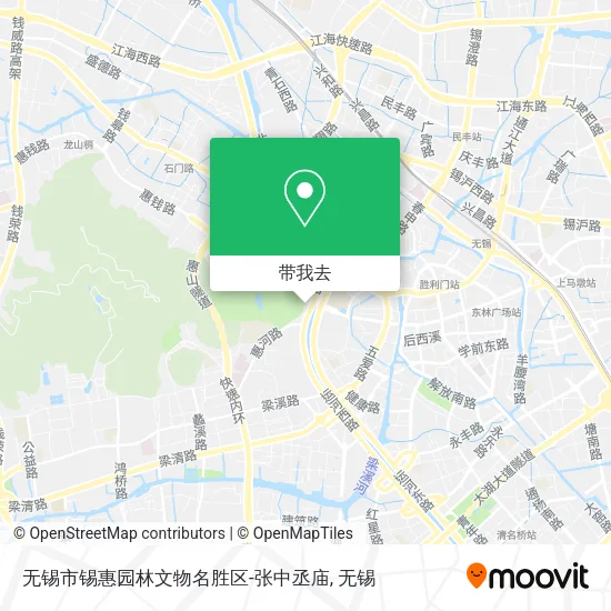无锡市锡惠园林文物名胜区-张中丞庙地图