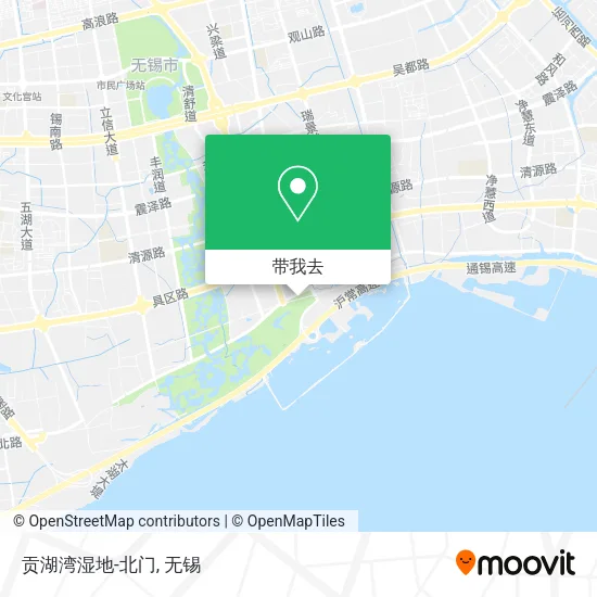 贡湖湾湿地-北门地图