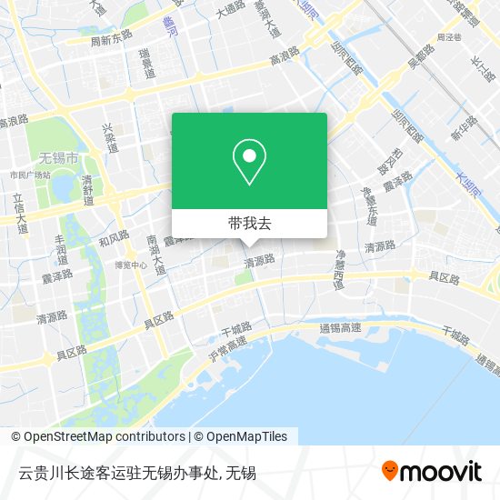 云贵川长途客运驻无锡办事处地图