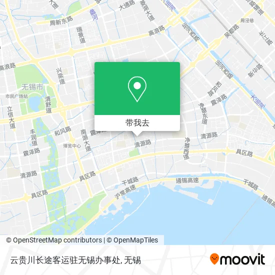 云贵川长途客运驻无锡办事处地图