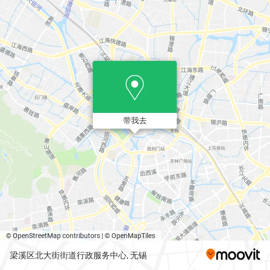 梁溪区北大街街道行政服务中心地图