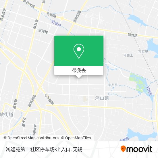 鸿运苑第二社区停车场-出入口地图