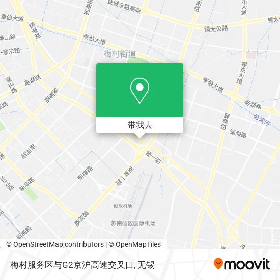 梅村服务区与G2京沪高速交叉口地图