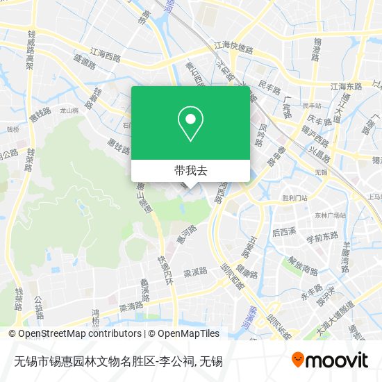 无锡市锡惠园林文物名胜区-李公祠地图